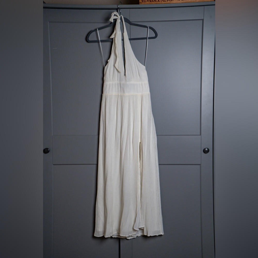 Abercrombie & Fitch White Pleated Dress